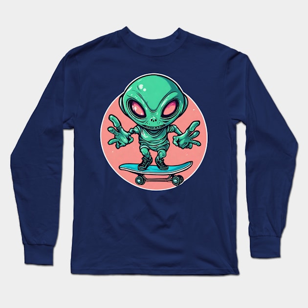 alien skaters Long Sleeve T-Shirt by dodolanlaku